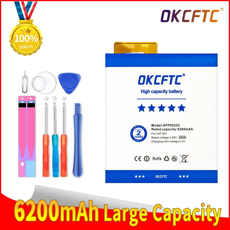 OKCFTC New Original Battery For CAT S41 APP00223 Mobile Phone NEW 6200mAh Battery In Stock
OKCFTC New Original Battery For CAT S41 APP00223 Mobile Phone NEW 6200mAh Battery In Stock
