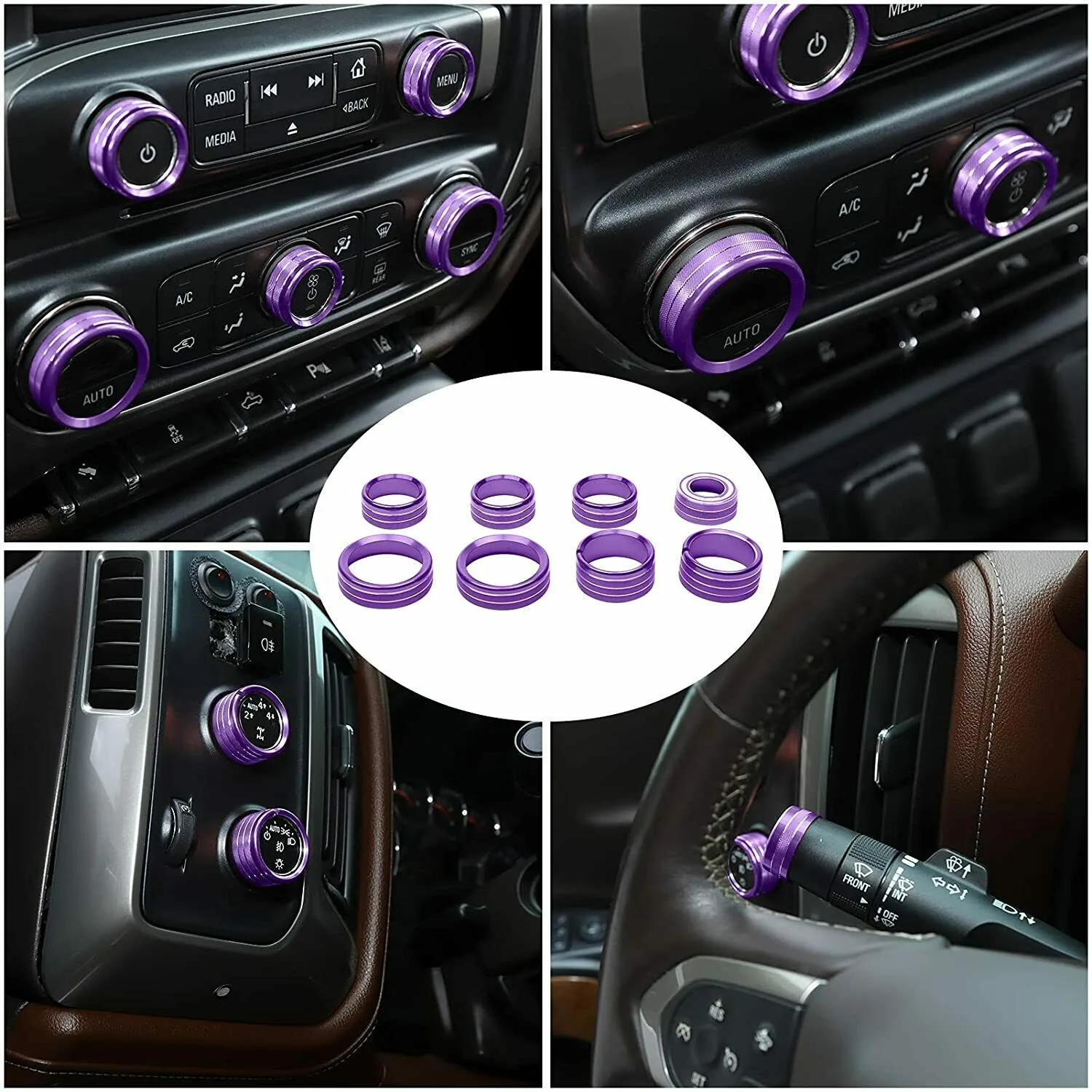 8pcs Central Control Switch Button Knob Ring Trim Purple Center Console Switch ButtonTrim Knob Cover For Chevy Silverado 2014-21
8pcs Central Control Switch Button Knob Ring Trim Purple Center Console Switch ButtonTrim Knob Cover For Chevy Silverado 2014-21