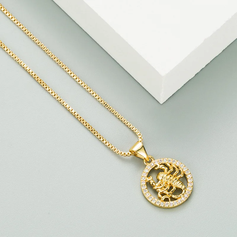 Creative Constellations Balance God Of Love Arrow Lion Scorpion Necklace Plated With 18 K Golden Hip-Hop Pendant Necklace Gift
Creative Constellations Balance God Of Love Arrow Lion Scorpion Necklace Plated With 18 K Golden Hip-Hop Pendant Necklace Gift