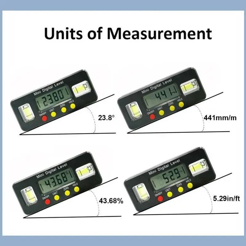 Digital angle finder Protractor electronic level box 360 Degree inclinometer angle tool with digital magnets Portable measu V0J7
Digital angle finder Protractor electronic level box 360 Degree inclinometer angle tool with digital magnets Portable measu V0J7