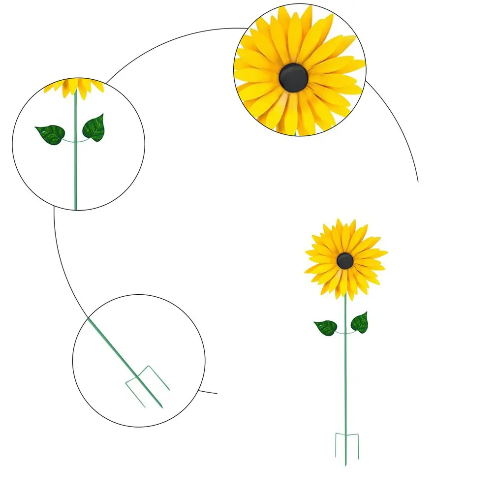 Outdoor Garden Rotating Windmill Wrought Iron Sun Flower Sunflower Decor Windmill Garden Wind Spinner With Stake Garden Layout
Outdoor Garden Rotating Windmill Wrought Iron Sun Flower Sunflower Decor Windmill Garden Wind Spinner With Stake Garden Layout