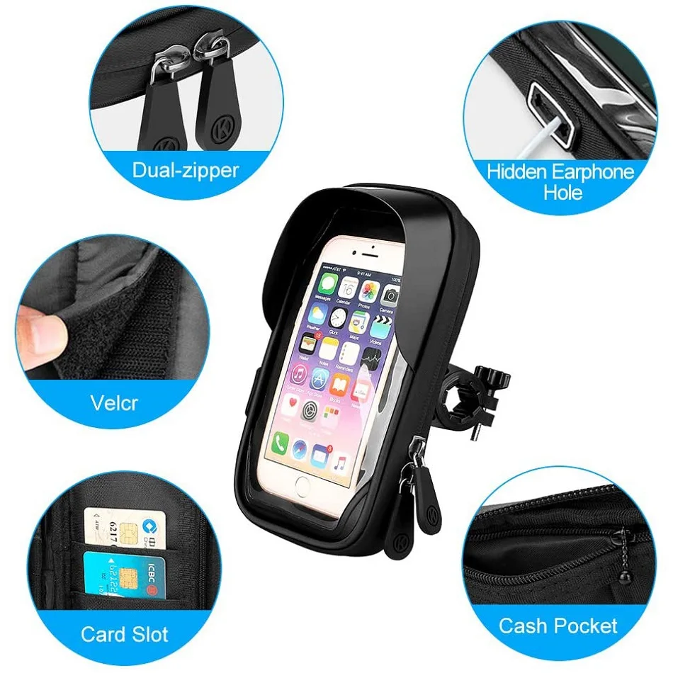 Bike Phone Touch Screen Bag 6.4inch Bicycle Handlebar Holder for IPhone 12Pro Samsung Waterproof Bicycle Motorcycle Phone Holder
Bike Phone Touch Screen Bag 6.4inch Bicycle Handlebar Holder for IPhone 12Pro Samsung Waterproof Bicycle Motorcycle Phone Holder