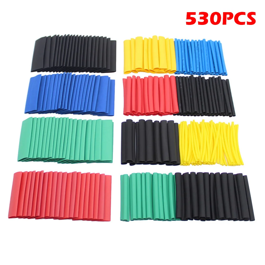 530pcs/set 2:1 Heat Shrink Tubing Kit Assorted Heat Shrink Tube Wire Polyolefin Insulation Sleeving Wire Cable 5 Colors 8 Sizes
530pcs/set 2:1 Heat Shrink Tubing Kit Assorted Heat Shrink Tube Wire Polyolefin Insulation Sleeving Wire Cable 5 Colors 8 Sizes