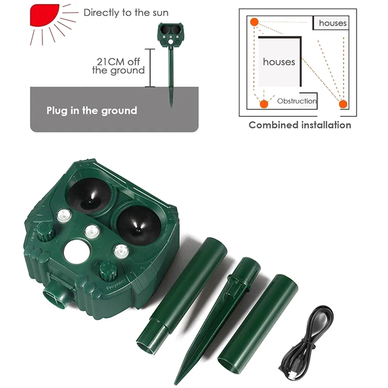 Dog Cat Repellent Ultrasonic Pest Repellent with Motion Sensor and Flashing Lights Outdoor Garden
Dog Cat Repellent Ultrasonic Pest Repellent with Motion Sensor and Flashing Lights Outdoor Garden