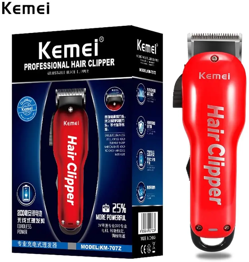Kemei-707Z Rechargeable Hair Trimmer Electric Hair Clipper Rechargeable Cordless Hair Trimmer Beard Shaver Hair Cutting Machine
Kemei-707Z Rechargeable Hair Trimmer Electric Hair Clipper Rechargeable Cordless Hair Trimmer Beard Shaver Hair Cutting Machine