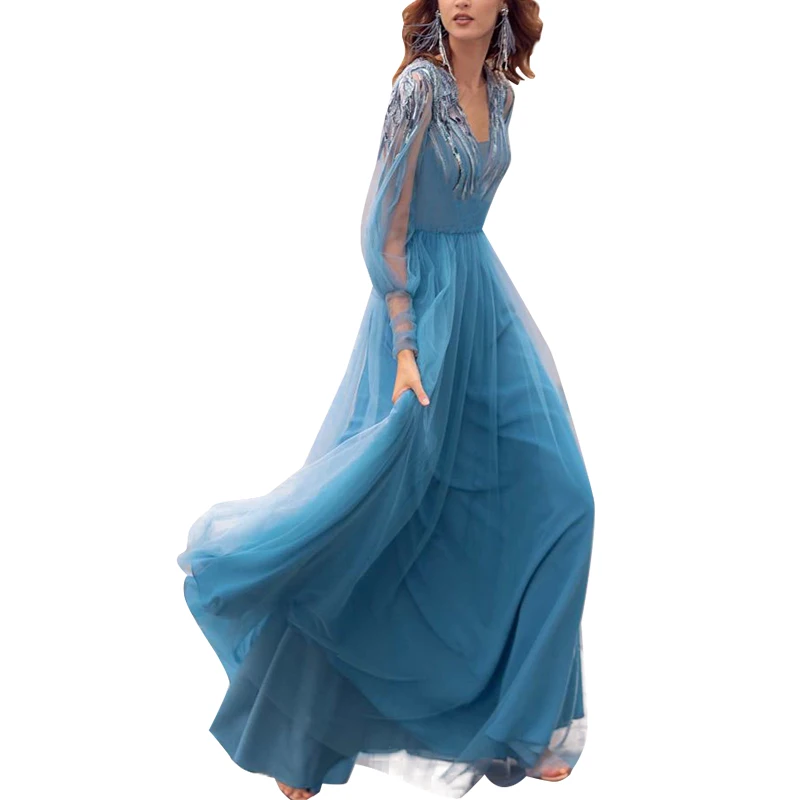 American Temperament Large Screen Dress Goddess Fan Gaoding Embroidery Luxury Dress in Spring 2021
American Temperament Large Screen Dress Goddess Fan Gaoding Embroidery Luxury Dress in Spring 2021