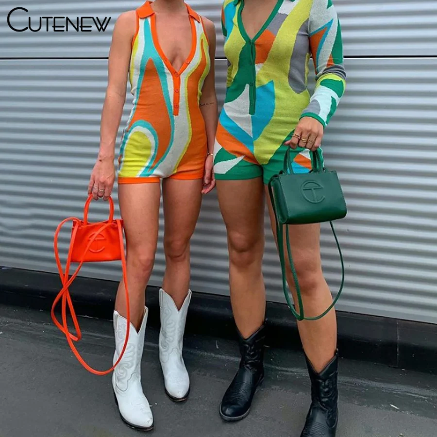 Cutenew Knitting Printing Sleeveless Buttons Low Cut Romper Women Summer Fashion Casual Elastic Skinny Lady Playsuits Streetwear
Cutenew Knitting Printing Sleeveless Buttons Low Cut Romper Women Summer Fashion Casual Elastic Skinny Lady Playsuits Streetwear