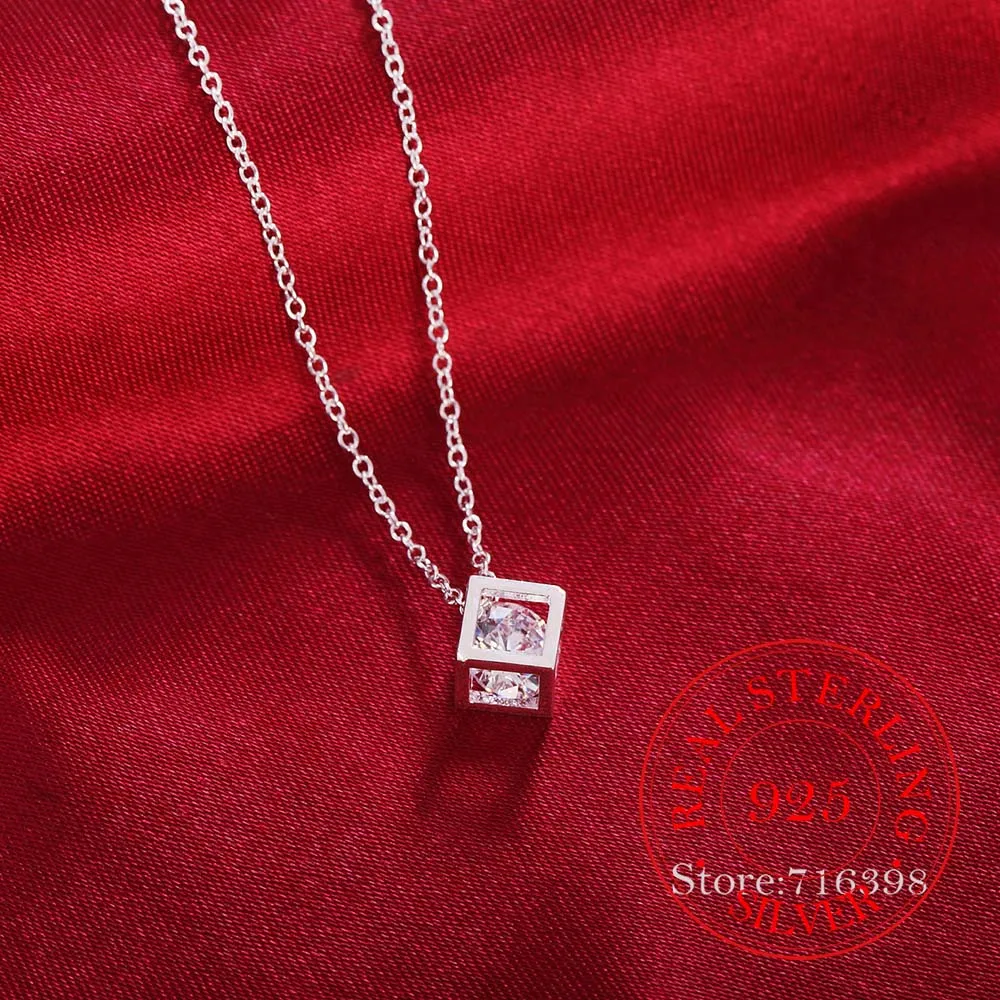 925 Sterling Silver Cube Zirconia Crystal Pendant Necklace For Women Gift 45cm Link Chain Choker Collares Kolye Wedding Jewelry
925 Sterling Silver Cube Zirconia Crystal Pendant Necklace For Women Gift 45cm Link Chain Choker Collares Kolye Wedding Jewelry