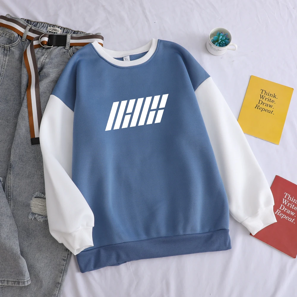 Kpop Hoodies Women IKON Print Autumn Winter Simple Fleece Sweatshirt Korean Style Hip Hop Casual Streetwear Thicken Clothing
Kpop Hoodies Women IKON Print Autumn Winter Simple Fleece Sweatshirt Korean Style Hip Hop Casual Streetwear Thicken Clothing