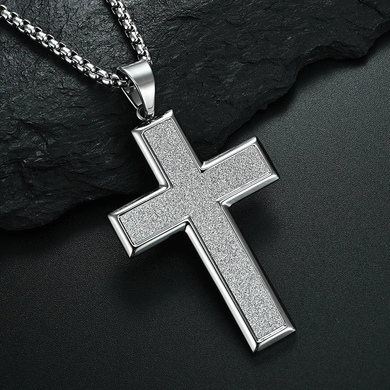 KIOOZOL trend surface frost cross pendant stainless steel necklace For men homme hip hop jewelry 074 KO8
KIOOZOL trend surface frost cross pendant stainless steel necklace For men homme hip hop jewelry 074 KO8