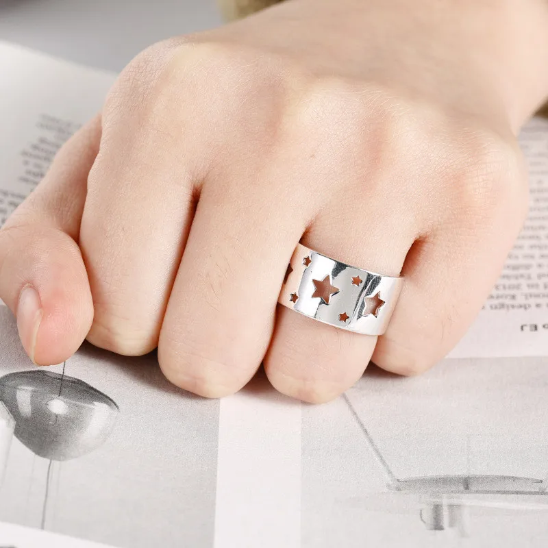 Hot Sale Five-pointed Star Hollow Wide Face Copper Open Ring For Women Engagement Wedding Party Adjustable Rings Jewelry
Hot Sale Five-pointed Star Hollow Wide Face Copper Open Ring For Women Engagement Wedding Party Adjustable Rings Jewelry