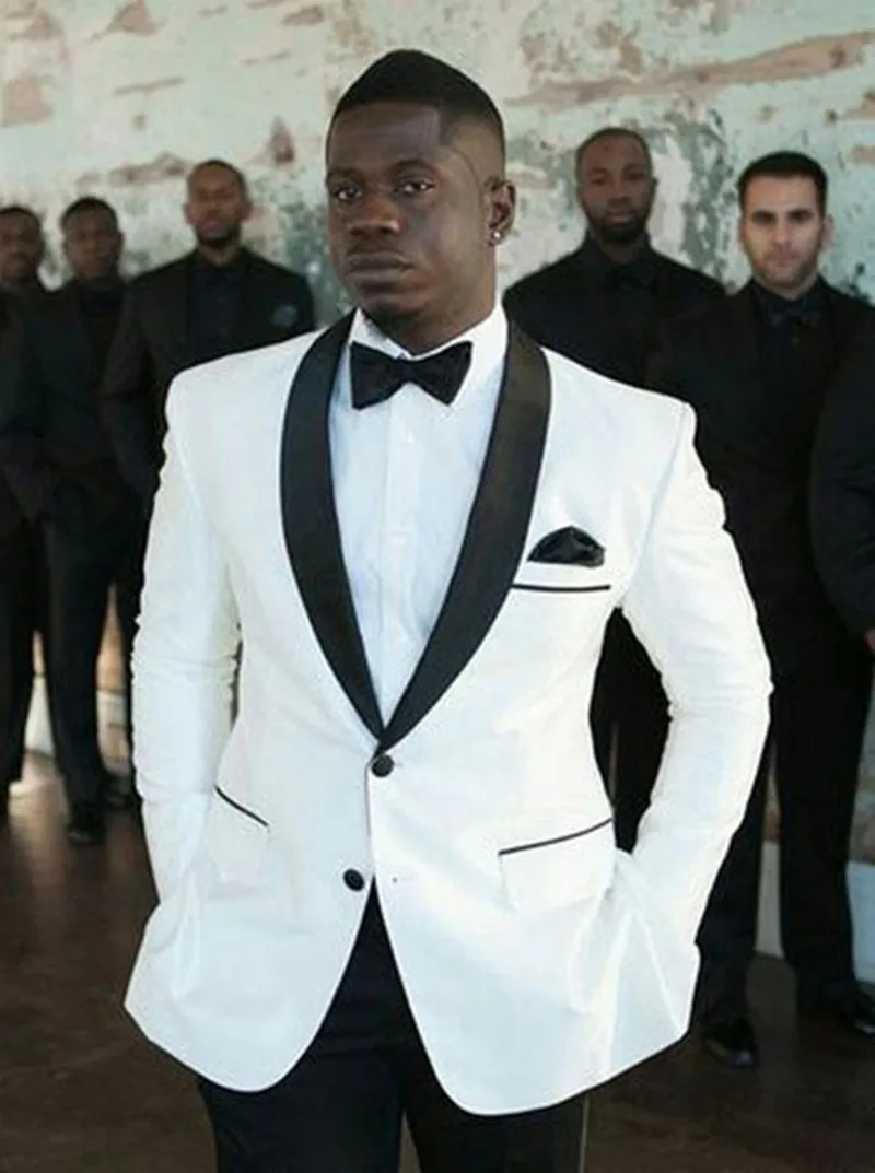 White Men Suits for Wedding Shawl Lapel Formal Groom Wear Groomsmen Tuxedo Blazer Pants 2 Pieces Costume Homme Terno Masculino
White Men Suits for Wedding Shawl Lapel Formal Groom Wear Groomsmen Tuxedo Blazer Pants 2 Pieces Costume Homme Terno Masculino