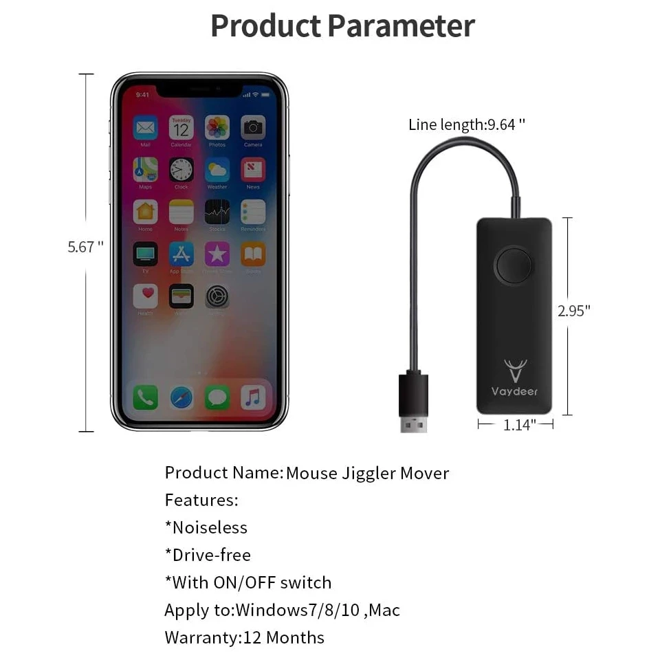 Exclusive Simulate Mouse Movement Drive-free USB computer Automatic Mouse Mover Jiggler
Exclusive Simulate Mouse Movement Drive-free USB computer Automatic Mouse Mover Jiggler