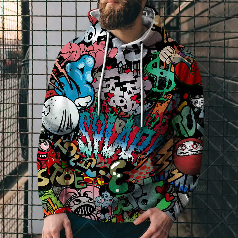 Spring And Fall Trend Colorful Hooded Sweatshirts Fashion O-Neck Selling Men Clothes ClothesPunk Personality Oversized Hoodie
Spring And Fall Trend Colorful Hooded Sweatshirts Fashion O-Neck Selling Men Clothes ClothesPunk Personality Oversized Hoodie