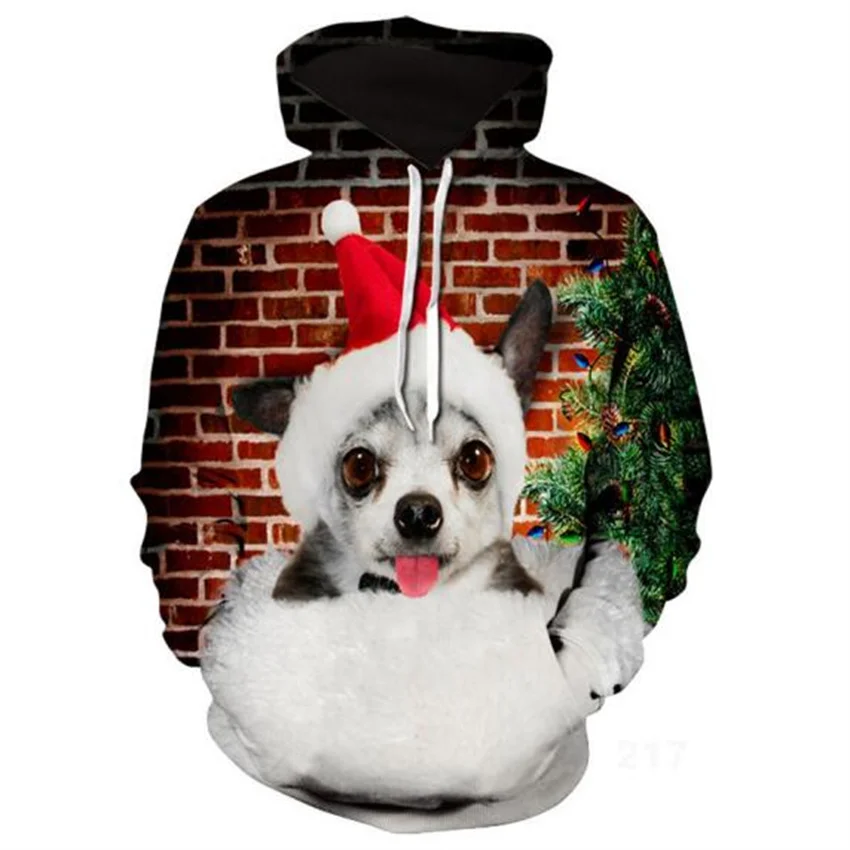 Men autumn and winter new 3D animal Christmas festival digital color printing hooded fashion print casual clothes men
Men autumn and winter new 3D animal Christmas festival digital color printing hooded fashion print casual clothes men