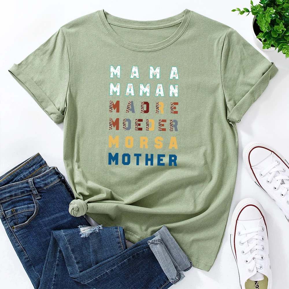 Summer Women Tshirt New MAMA Letter Print Shirts 100%Cotton Tops O Neck Short Sleeve Tees Women Shirt Kawaii Clothes
Summer Women Tshirt New MAMA Letter Print Shirts 100%Cotton Tops O Neck Short Sleeve Tees Women Shirt Kawaii Clothes