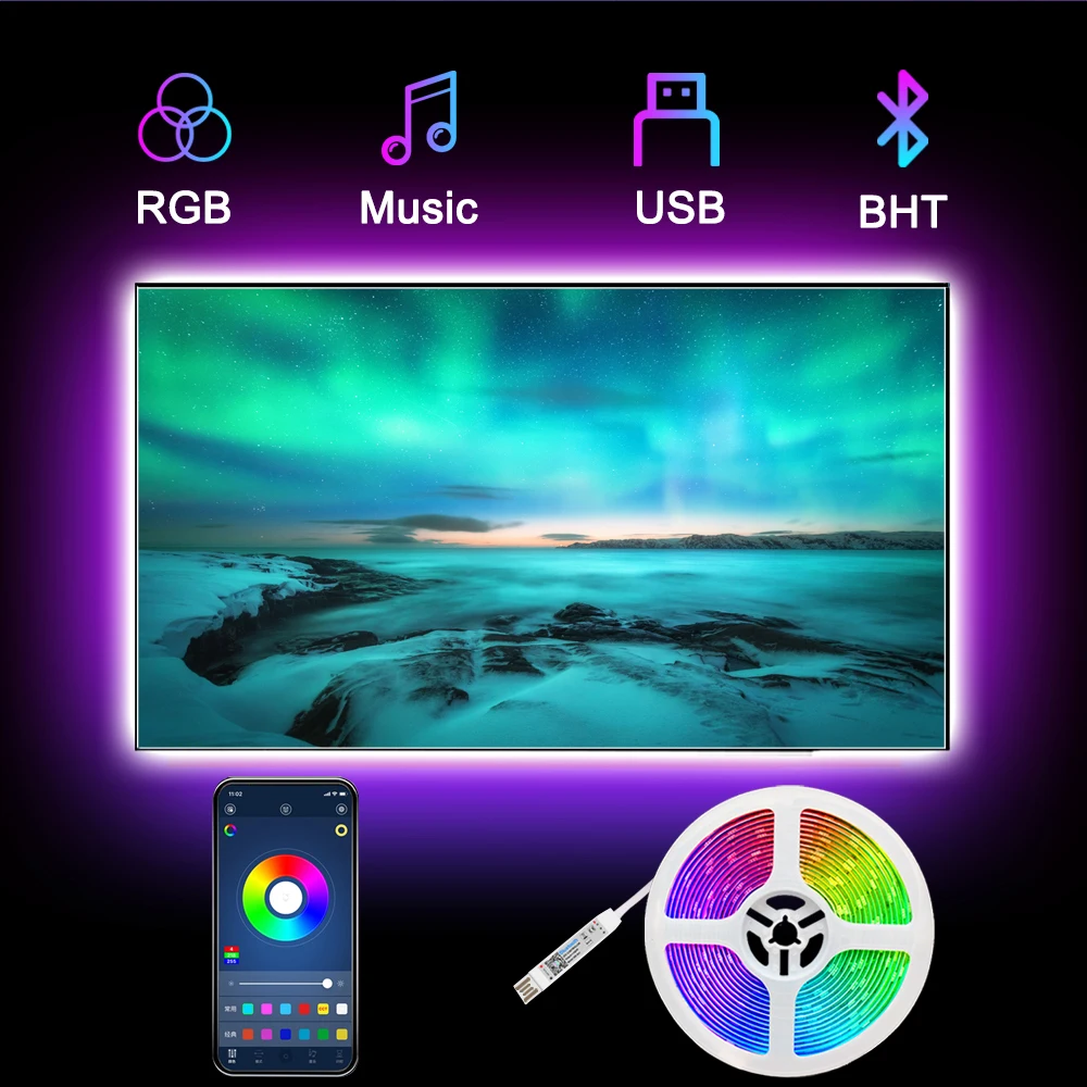 Светодиодная лента USB 5 в 5050 RGB Bluetooth мини музыкальный Ритм Светильник вая полоса (0,5 м 30 ламсветильник) меняющая цвет лента ТВ под шкаф
Светодиодная лента USB 5 в 5050 RGB Bluetooth мини музыкальный Ритм Светильник вая полоса (0,5 м 30 ламсветильник) меняющая цвет лента ТВ под шкаф