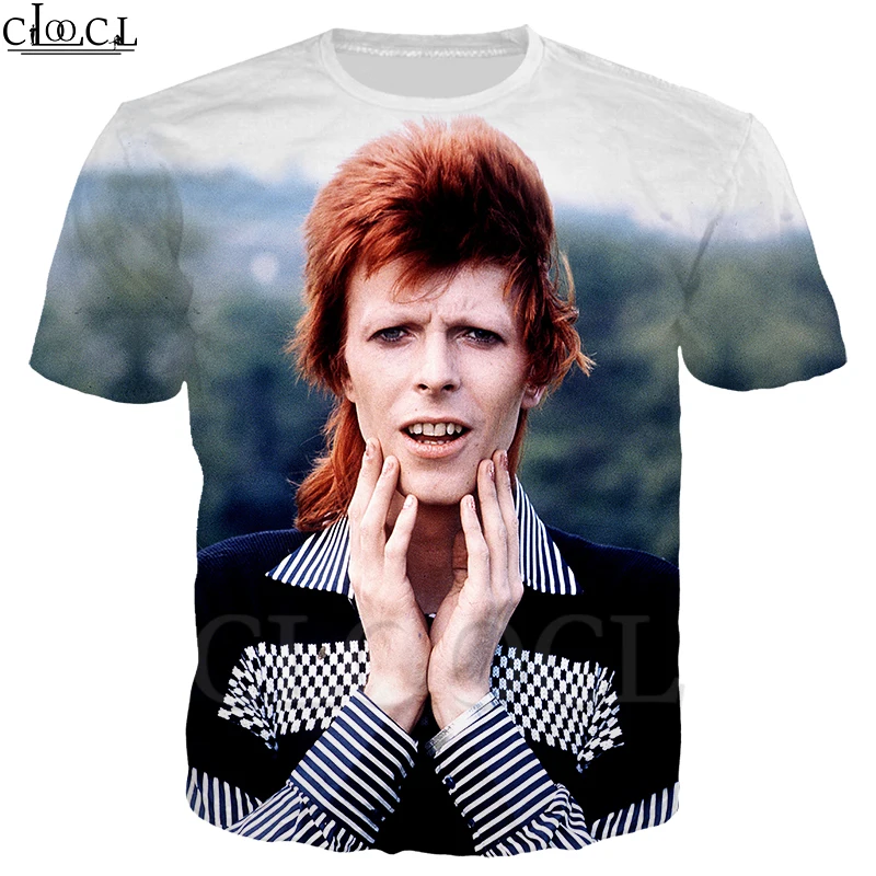 Drop Shipping Fashion David Bowie T Shirt Women's Men's 3D Print Short Sleeve Tops Plus Size O-Neck Casual Couple T-shirts S-5XL