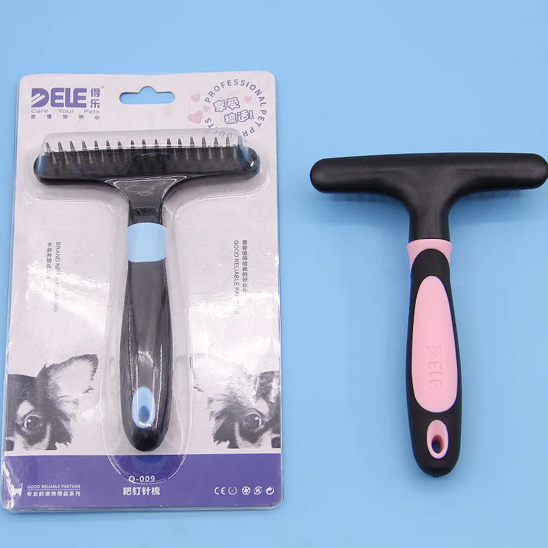 Pet Grooming Comb Double Row Pins Undercoat Rake Large Medium Long-Haired Dog Knotted Comb Pet Shedding Tool For Cats And Dogs
Pet Grooming Comb Double Row Pins Undercoat Rake Large Medium Long-Haired Dog Knotted Comb Pet Shedding Tool For Cats And Dogs