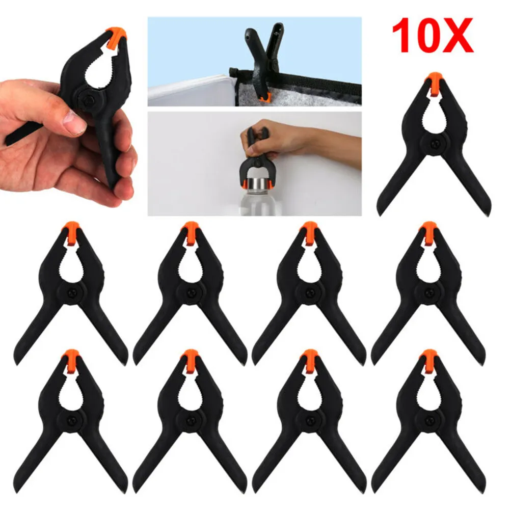 

10pcs Set Of 4inch Plastic Spring Clamps Craft Woodworking Grip Cramps DIY Tools Comfortable Handling