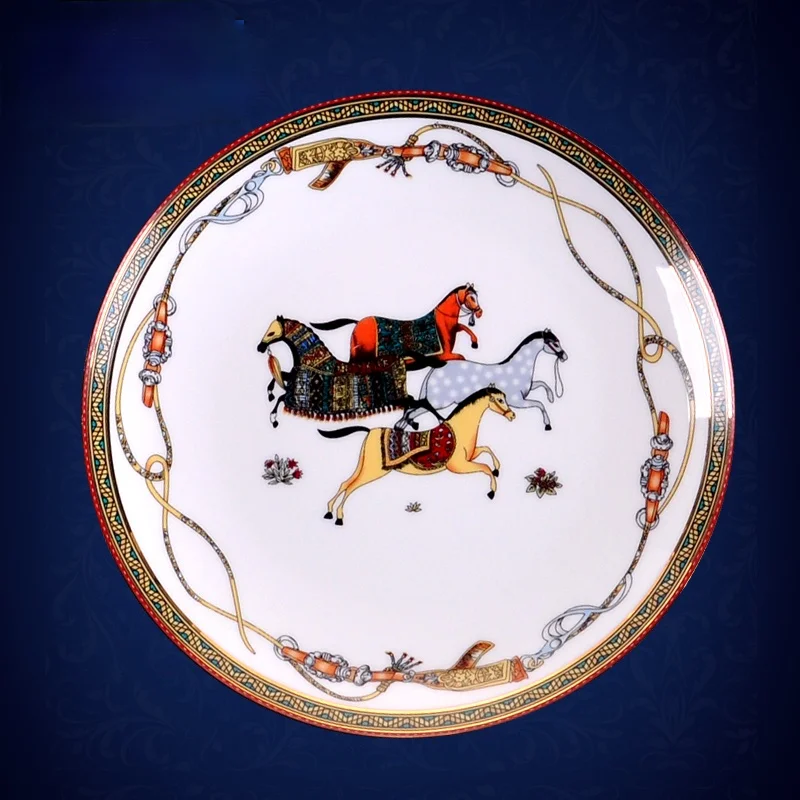 

Дворцовая посуда, керамическая плоская тарелка в европейском и западном стиле, тарелка для стейка, 7 дюймов, декоративные фрукты