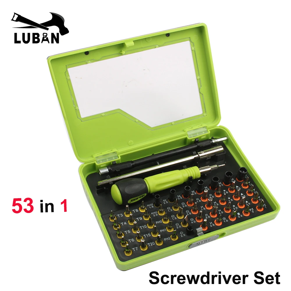 LUBAN Screwdriver Set With Handle 53 in1 Multi-Bit Precision Tweezer Disassembly Screwdriver Repair Tool Set for Cell Phone PC
LUBAN Screwdriver Set With Handle 53 in1 Multi-Bit Precision Tweezer Disassembly Screwdriver Repair Tool Set for Cell Phone PC