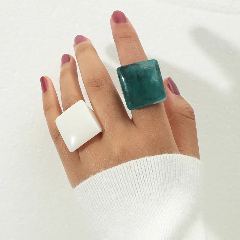 2pcs Square Ring Set Resin Chunky Rings For Women Acrylic Geometric Fashion Girls Statement Jewellery
2pcs Square Ring Set Resin Chunky Rings For Women Acrylic Geometric Fashion Girls Statement Jewellery