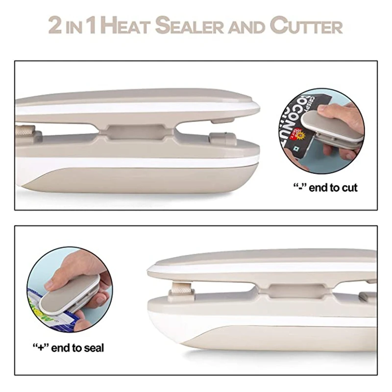 2 in 1 Mini Bag Sealer Heat Seal Snack Distribution Without Battery