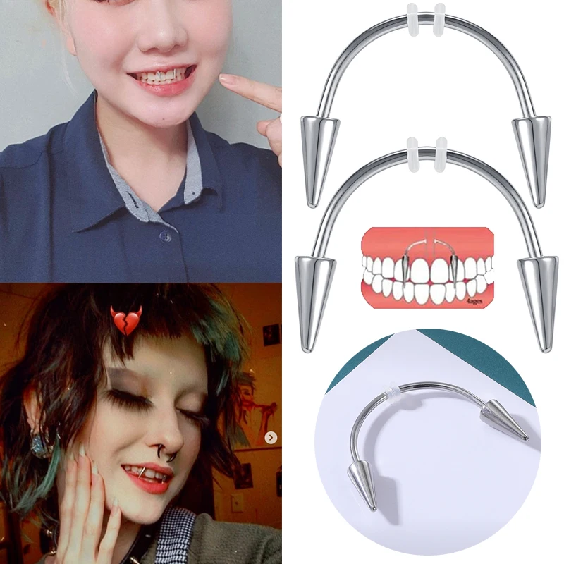ZS 1PC Vampire Teeth Lip Studs Stainless Steel Smile Dental Nails Lip Piercing Tiger Teeth Decoration Smile Lip Piercing Jewelry
ZS 1PC Vampire Teeth Lip Studs Stainless Steel Smile Dental Nails Lip Piercing Tiger Teeth Decoration Smile Lip Piercing Jewelry