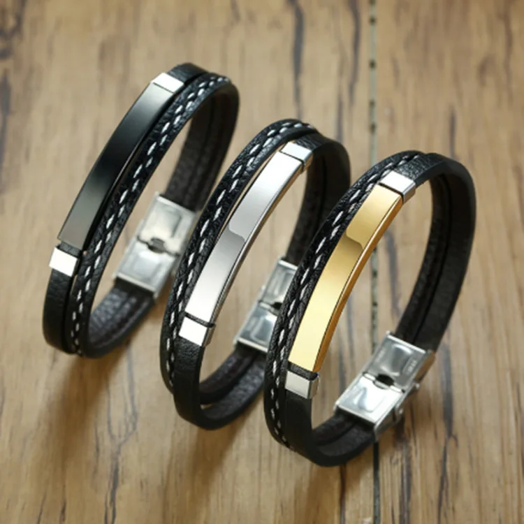 Men Bracelet Multi Layer Leather Bracelets for Men Engraving Stainless Steel Punk Bangles Bracelet Jewelry Casual Personalized
Men Bracelet Multi Layer Leather Bracelets for Men Engraving Stainless Steel Punk Bangles Bracelet Jewelry Casual Personalized