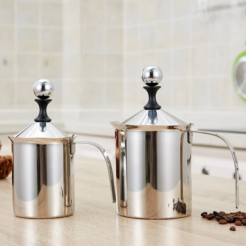 Manual Milk Frother Stainless Steel Hand Pump Creamer Double Mesh Coffee Milk Foam Frothing Pitcher Froth Foamer Cup Marker Jug
Manual Milk Frother Stainless Steel Hand Pump Creamer Double Mesh Coffee Milk Foam Frothing Pitcher Froth Foamer Cup Marker Jug