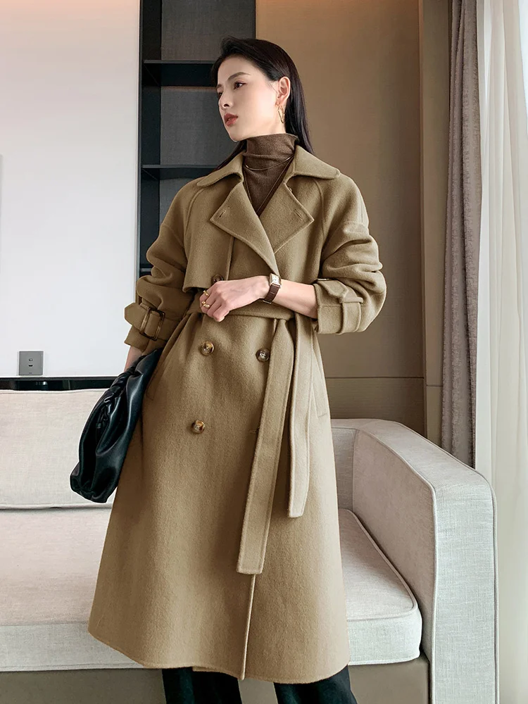 2021 autumn new female double-sided cashmere windbreaker jacket suit tie tie mid-length woolen coat
2021 autumn new female double-sided cashmere windbreaker jacket suit tie tie mid-length woolen coat