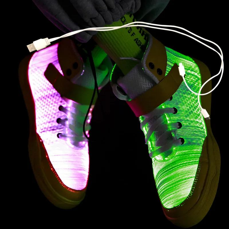 Size 36-46 New Summer Autumn Led Fiber Optic Shoes for girls boys men women USB Recharge glowing Sneakers Man light up shoes
Size 36-46 New Summer Autumn Led Fiber Optic Shoes for girls boys men women USB Recharge glowing Sneakers Man light up shoes