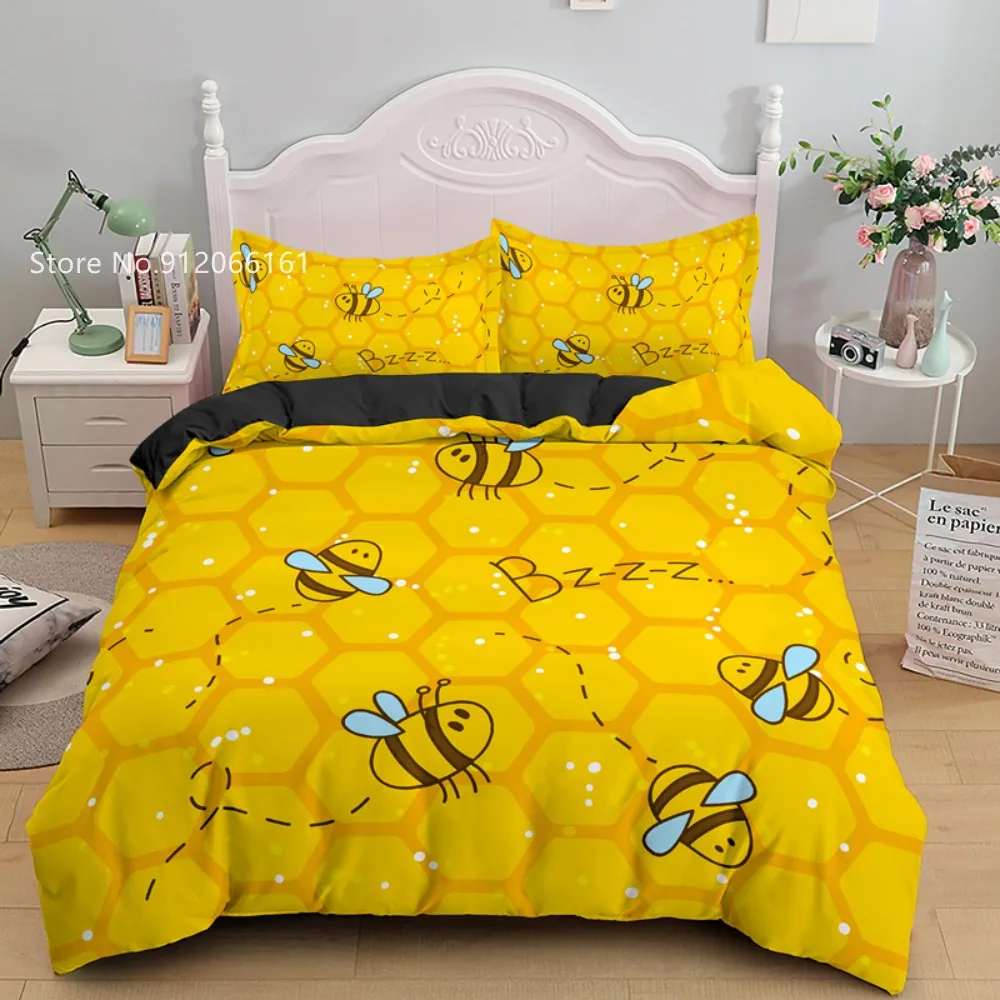 Yellow Bee Bedding Set 3D Print Honey Bee Cartoon Duvet Cover For Kids Children Bedspread King Queen Single Bed Quilt Cover
Yellow Bee Bedding Set 3D Print Honey Bee Cartoon Duvet Cover For Kids Children Bedspread King Queen Single Bed Quilt Cover