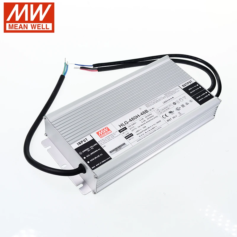 Meanwell HLG 480H 48B с 7 лет гарантии 480W 48V светодиодный драйвер освещения 10A Питание для 4