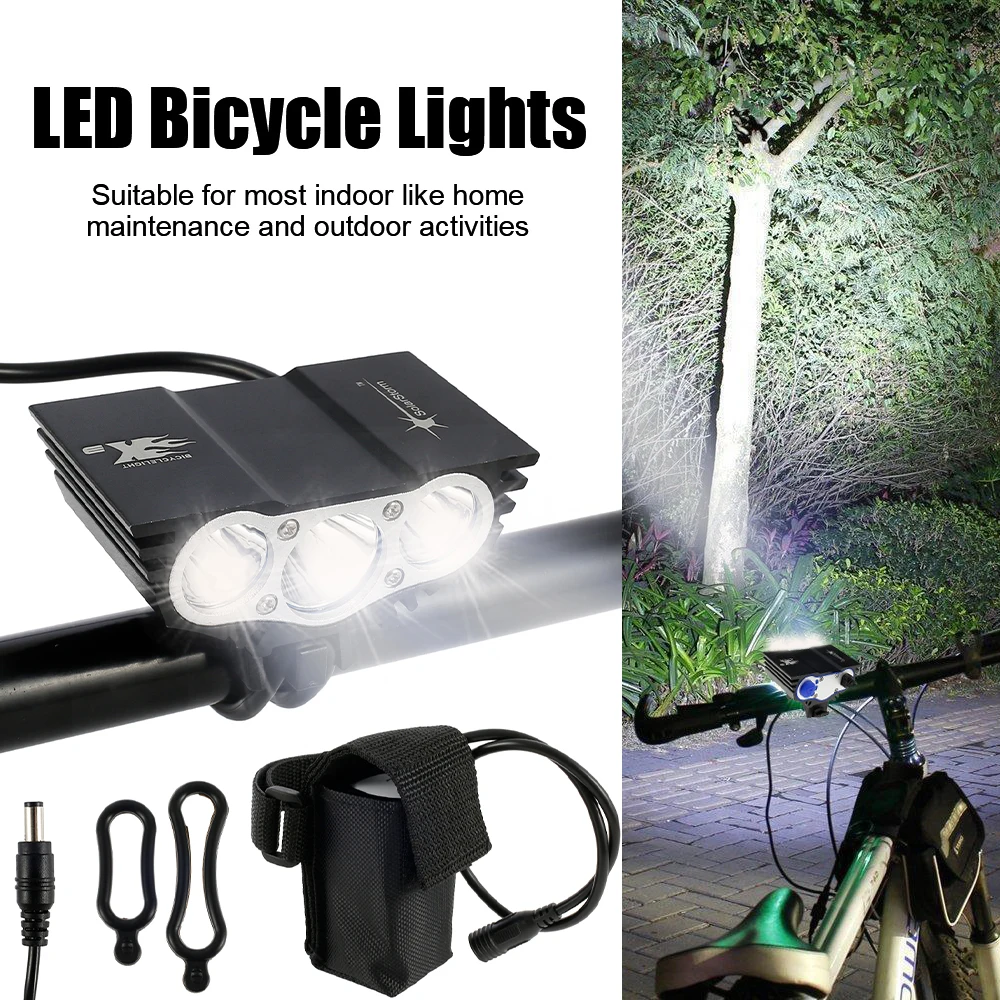 Bicycle Front Lamp 3 * XML T6 LED 12000 Lm 3 Modes Bike Light Headlight USB Rechargeable Cycling Torch Headlight Flashlight
Bicycle Front Lamp 3 * XML T6 LED 12000 Lm 3 Modes Bike Light Headlight USB Rechargeable Cycling Torch Headlight Flashlight