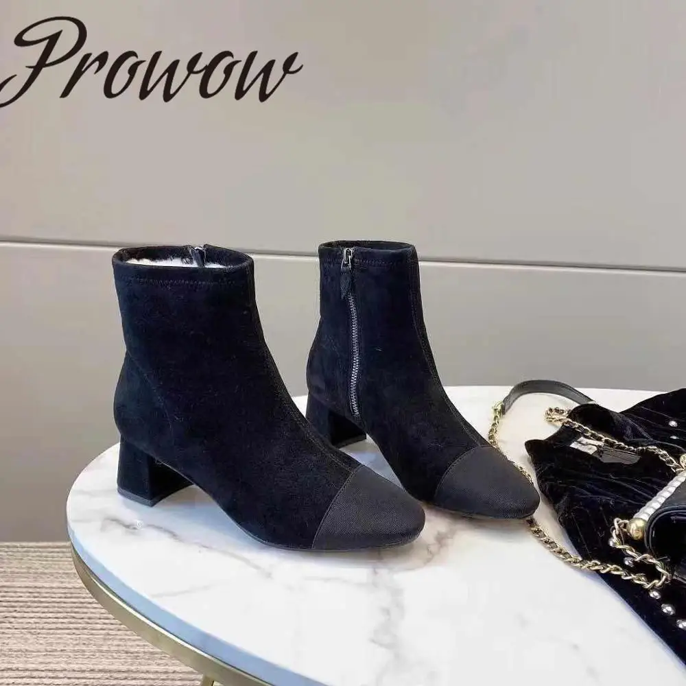 Prowow Hot Black Suede Leather Zip Side Ankle Boots Luxury Brand Thick Heel Low Heel Autumn Winter Fashion Boots Shoes Women
Prowow Hot Black Suede Leather Zip Side Ankle Boots Luxury Brand Thick Heel Low Heel Autumn Winter Fashion Boots Shoes Women