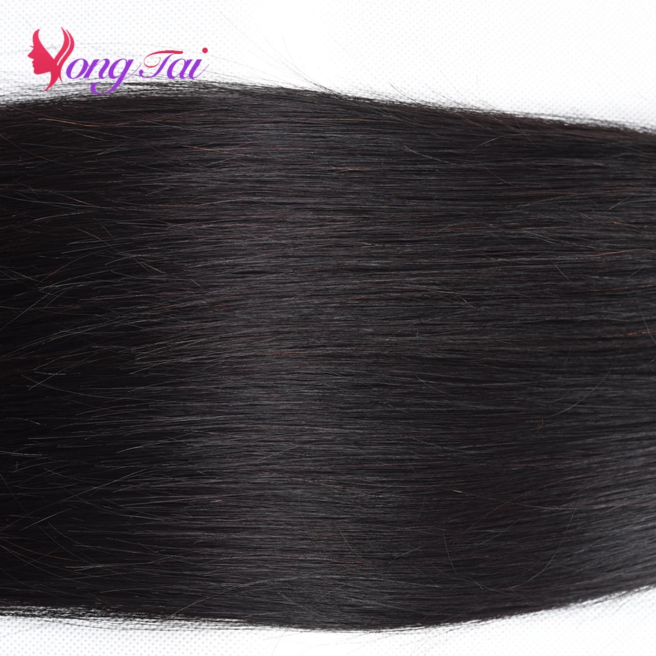 Malaysian straight Bundles With Lace Front Closure 4 Yuyongtai Remy Human Hair Extension hair Vendors free Shipping |