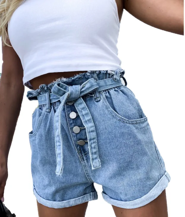2020 New Summer Womens Shorts High Waist Shorts Button Fly Drawstring Blue Jeans Shorts
2020 New Summer Womens Shorts High Waist Shorts Button Fly Drawstring Blue Jeans Shorts