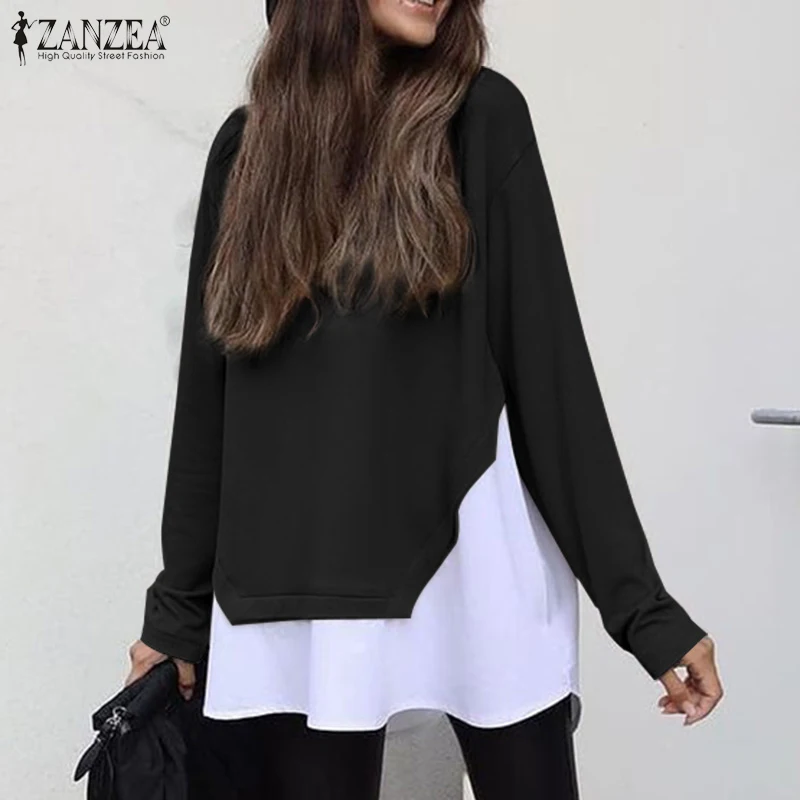 ZANZEA Casual Oversized Sweatshirt Women Solid Patchwork Hoodies 2021 Autumn Female Long Sleeve Tops Fashion O Neck Sweatshirts 
ZANZEA Casual Oversized Sweatshirt Women Solid Patchwork Hoodies 2021 Autumn Female Long Sleeve Tops Fashion O Neck Sweatshirts