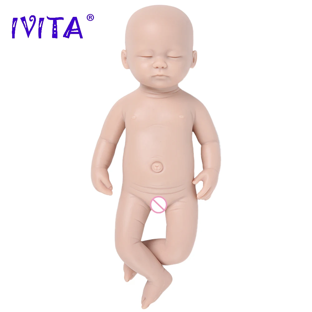 IVITA 100% силиконовая кукла для новорожденных неокрашенные незавершенные куклы