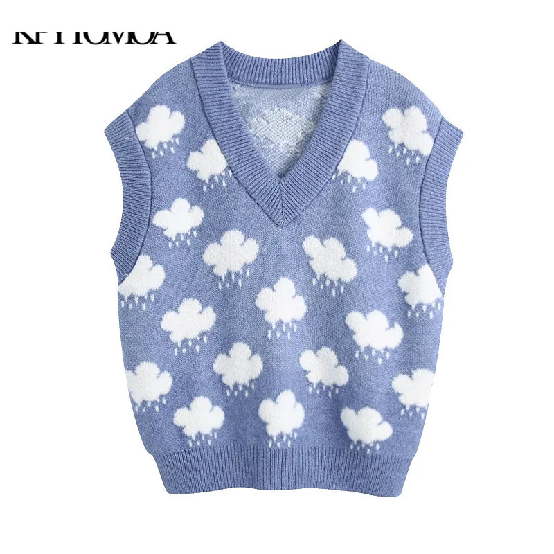 Women 2021 Fashion Jacquard Loose Knitted Vest Sweater Vintage V Neck Sleeveless Female Waistcoat Chic Tops
Women 2021 Fashion Jacquard Loose Knitted Vest Sweater Vintage V Neck Sleeveless Female Waistcoat Chic Tops