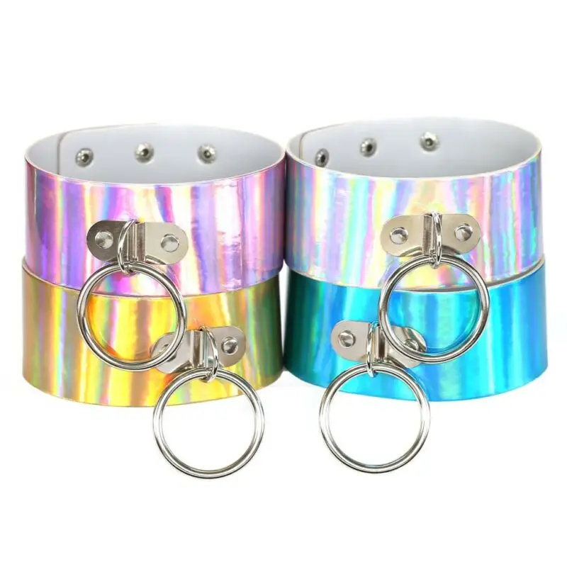 Holographic Choker Necklace Laser Big Round Rainbow Gothic Collar Women Girls fashion Popular Colourful Simplicity Necklace new
Holographic Choker Necklace Laser Big Round Rainbow Gothic Collar Women Girls fashion Popular Colourful Simplicity Necklace new