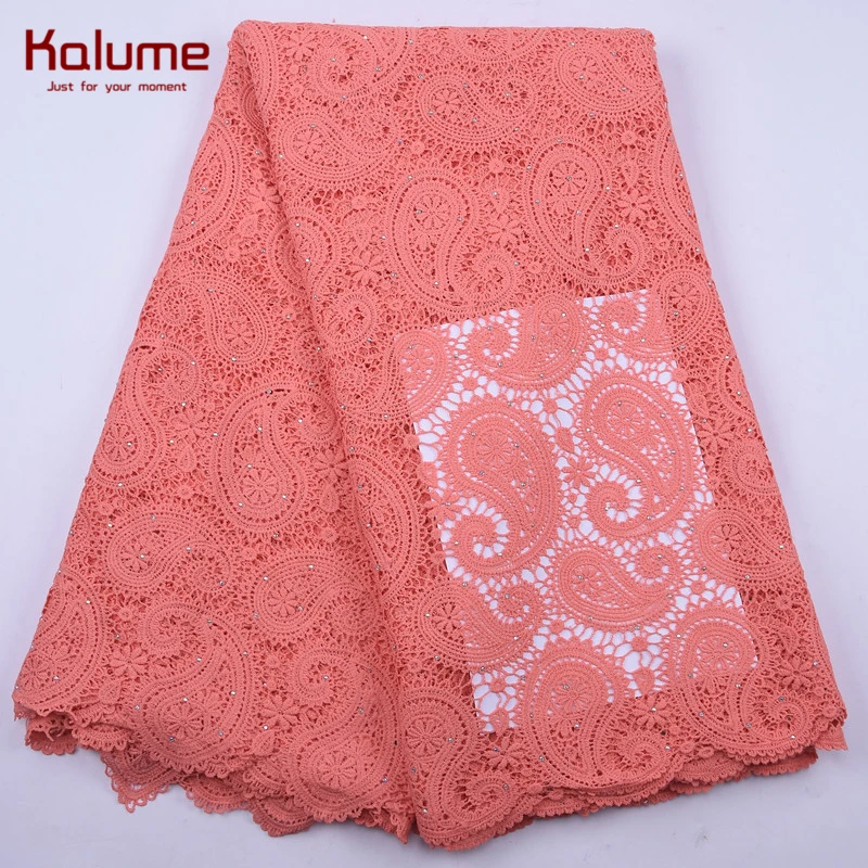Kalume High Quality African Guipure Cord Lace Fabric Embroidery Nigerian Water Soluble Cord Lace Fabric Stones For Dress 2146
Kalume High Quality African Guipure Cord Lace Fabric Embroidery Nigerian Water Soluble Cord Lace Fabric Stones For Dress 2146