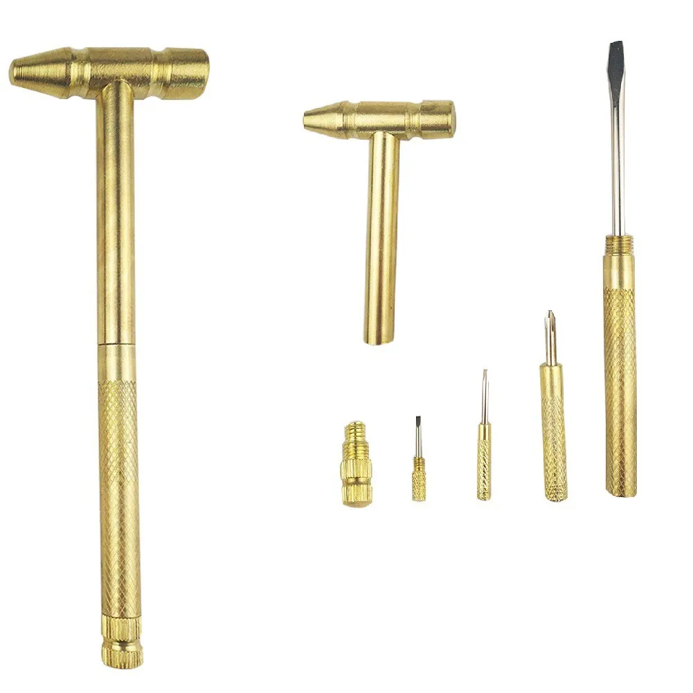 6 In 1 Mini Small Screwdriver Multifunctional Round Copper Hammer Portable Nail Hammer Slotted Phillip Screwdriver Hand Tools
6 In 1 Mini Small Screwdriver Multifunctional Round Copper Hammer Portable Nail Hammer Slotted Phillip Screwdriver Hand Tools