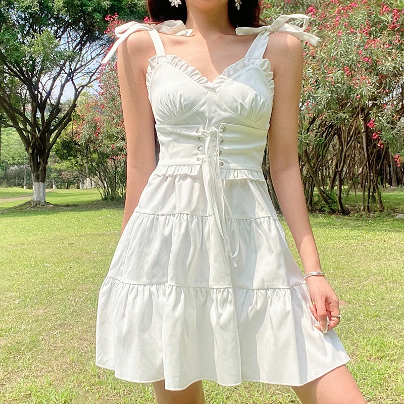 Elegant White Mini Dress Female Summer Fashion Sexy Sleeveless Women Party Holiday Beach Dress Sweet Paghetti Strap Dresses 2021
Elegant White Mini Dress Female Summer Fashion Sexy Sleeveless Women Party Holiday Beach Dress Sweet Paghetti Strap Dresses 2021