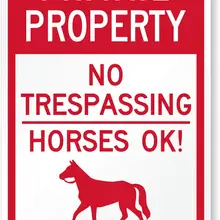 Знаки для лошадей от частной собственности забавные тревожные