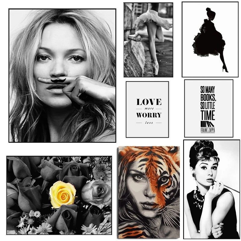 Canvas Painting Supermodel Kate Moss Rose Audrey Hepburn Letters Poster Print Wall Art Picture Black White Home Decoration 
Canvas Painting Supermodel Kate Moss Rose Audrey Hepburn Letters Poster Print Wall Art Picture Black White Home Decoration