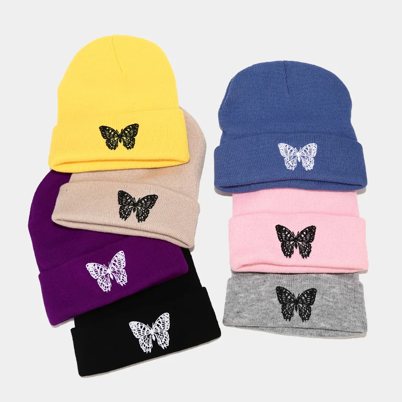 Fashion Solid Color Knitted Cap Beanies Hat Warm Embroidered Cap Butterfly Woolen Cap Elastic Sport Bonnet Men Women
Fashion Solid Color Knitted Cap Beanies Hat Warm Embroidered Cap Butterfly Woolen Cap Elastic Sport Bonnet Men Women