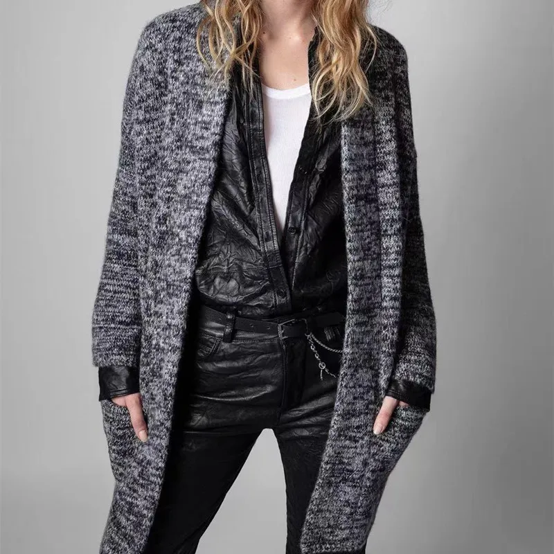 Осень 2021, новинка, длинный кашемировый свитер с воротником-шалью, 100%, женский кардиган 
Осень 2021, новинка, длинный кашемировый свитер с воротником-шалью, 100%, женский кардиган